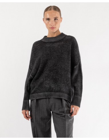 Mock Neck Brushed Silk Sweater