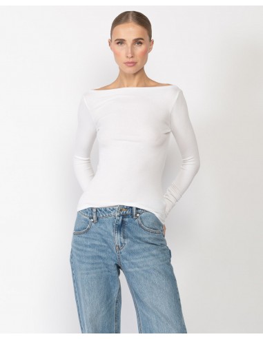 Silk Knit Boat Neck Top