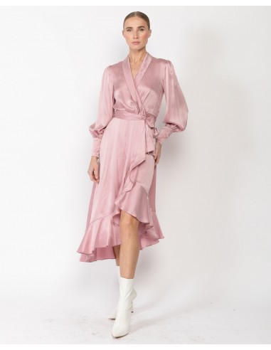 Silk Wrap Midi Dress