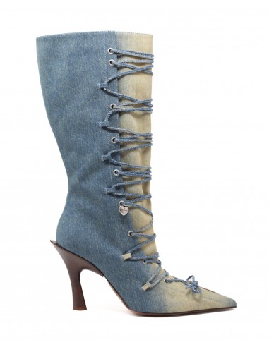 Denim Lace Up Boots